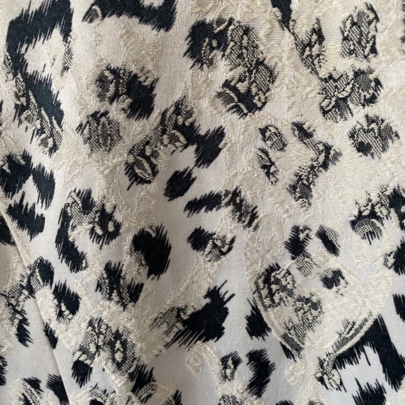 Vintage Gantos Black White Ivory Leopard Animal Print Zip Front Jacket Size 12 - Picture 3 of 7
